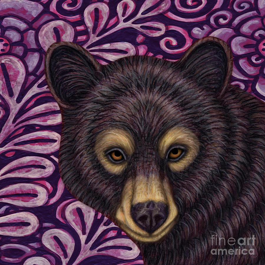 Little Black Bear Tapestry Painting by Amy E Fraser