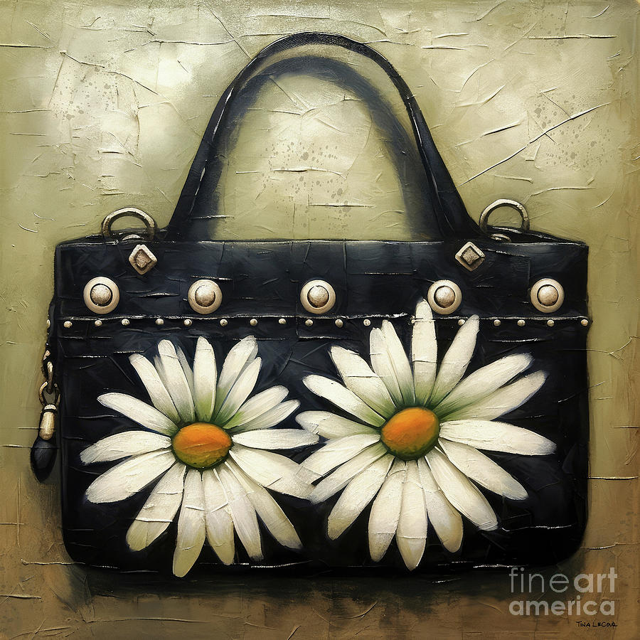 Little Black Daisy Bag Painting by Tina LeCour