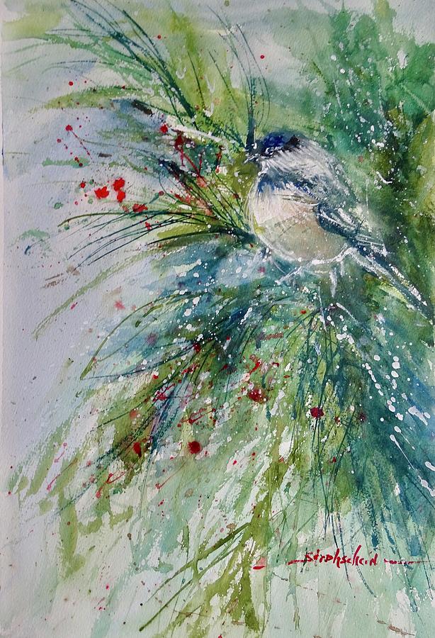 Chickadee Painting - Little Blessings by Sandra Strohschein