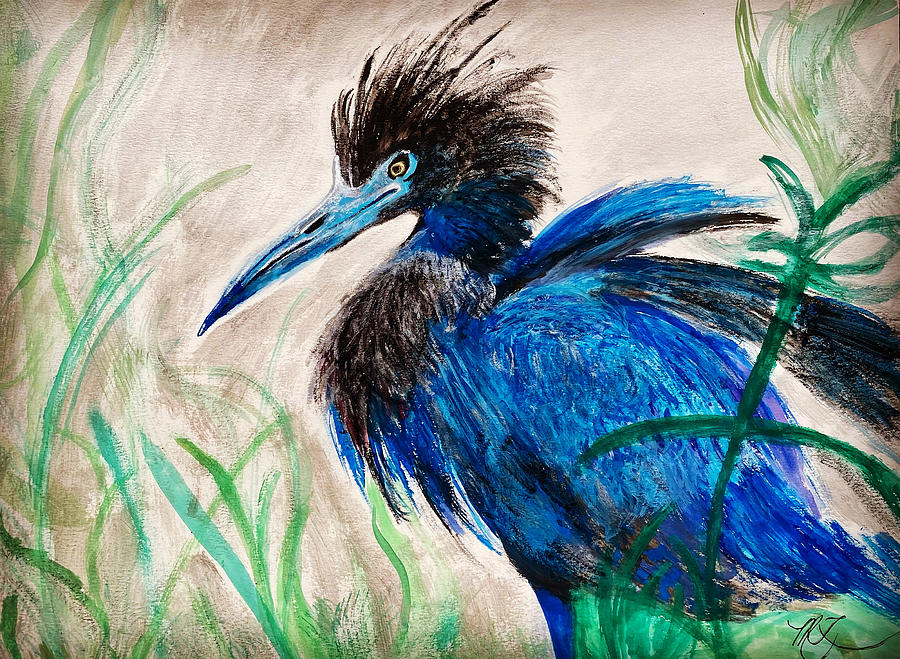 Little Blue Heron Painting by Melody Fowler