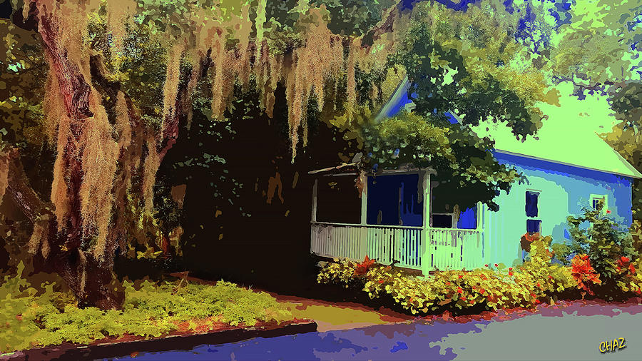 Little Blue House Painting by CHAZ Daugherty