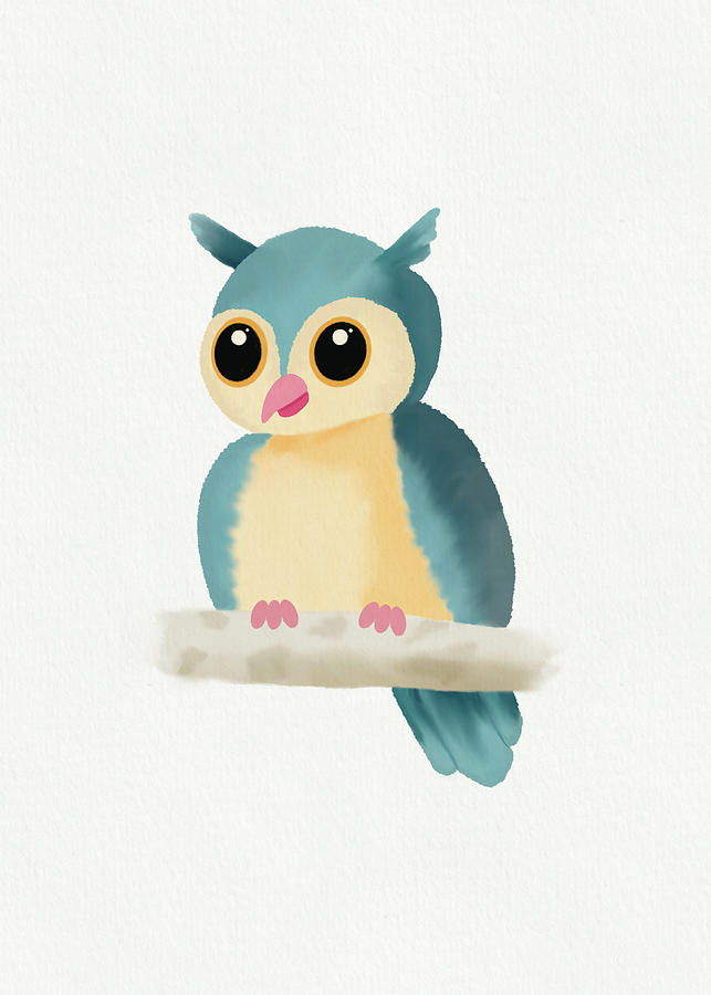 Little Blue Owl Digital Art by Patti Deters
