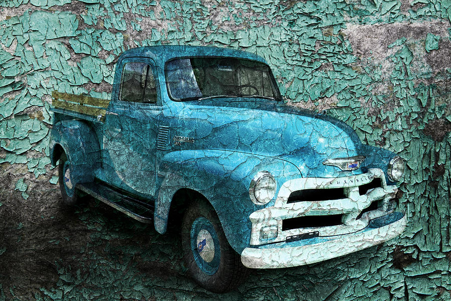 Little Blue Truck Mixed Media by Ally White