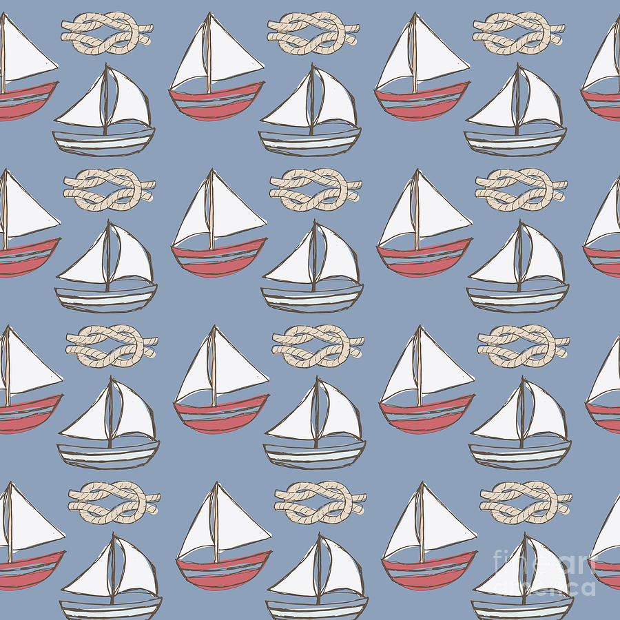 Little Boats Pattern Mixed Media