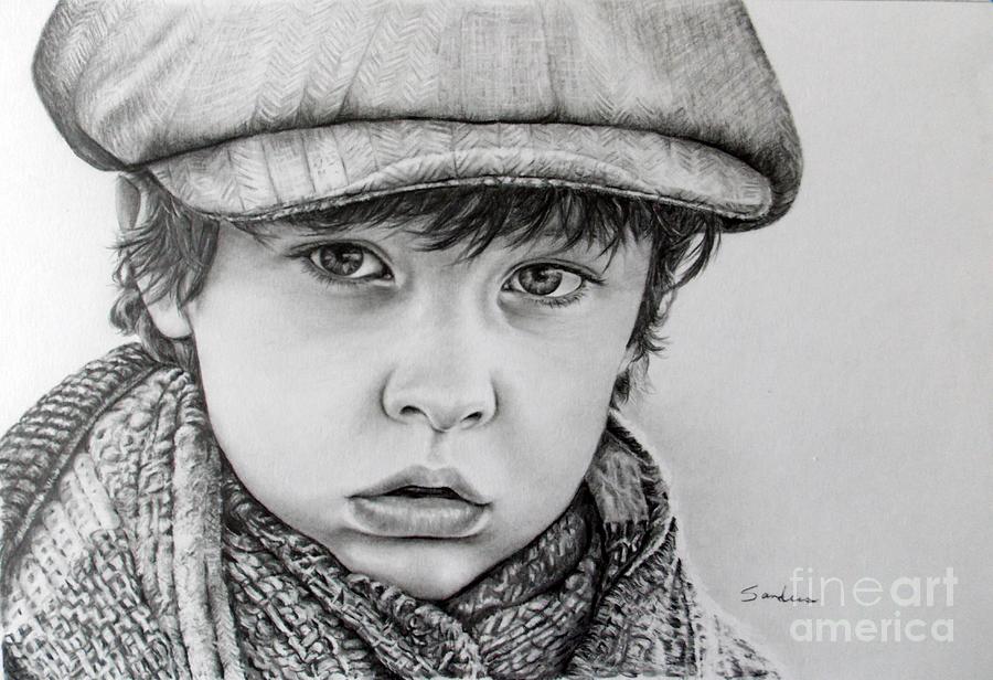Pencil sketch of a little boy in school Stock Illustration  Adobe Stock