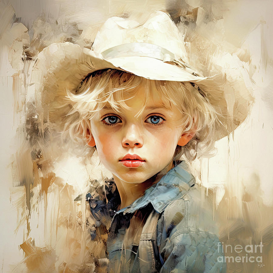 Cowboy Painting - Little Buckaroo by Tina LeCour