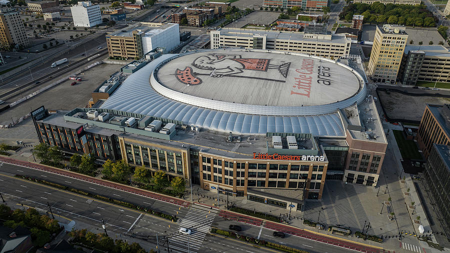 Little Caesars Arena Aerial from side Photograph by John McGraw | Fine ...