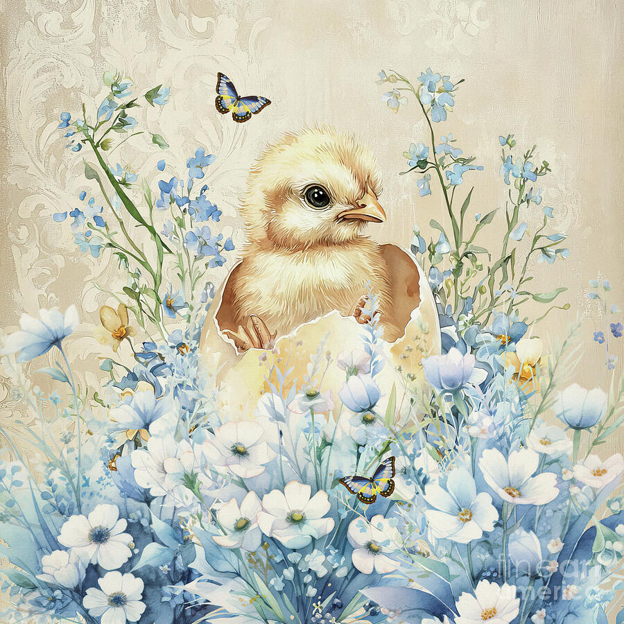 Little Chick Painting by Tina LeCour Little Chick Painting by Tina LeCour