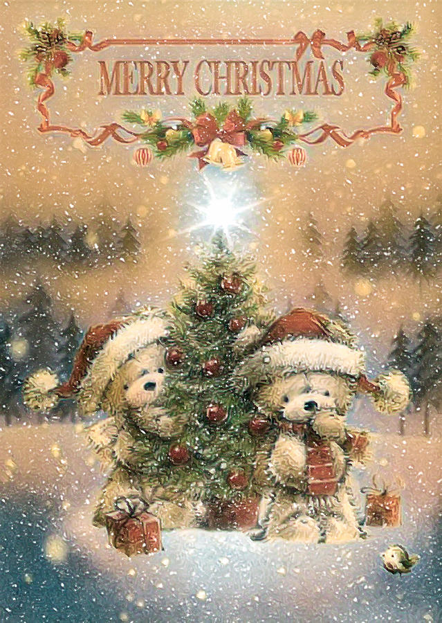 Little Christmas Bears Digital Art by Rick Fisk