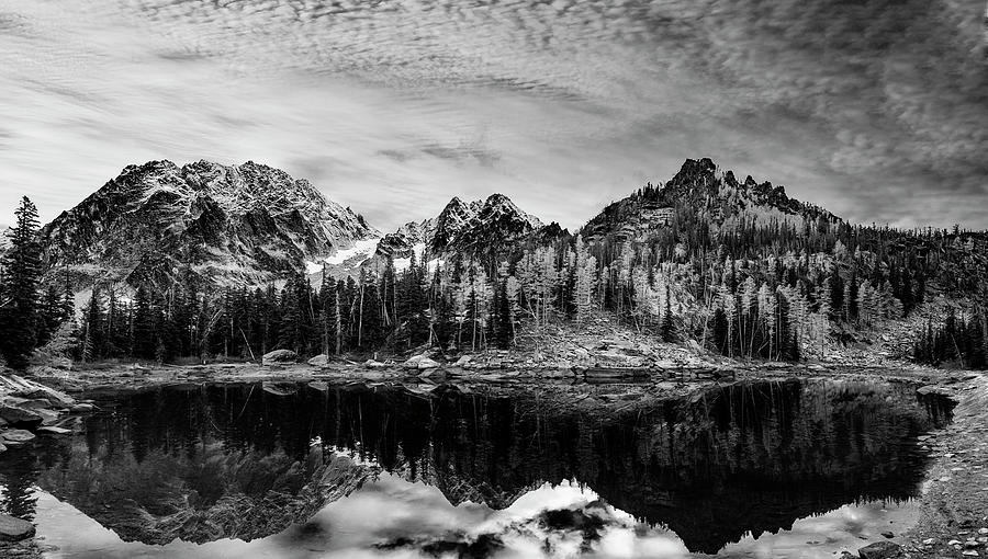 Little Colchuck Lake Black and White Photograph by Pelo Blanco Photo