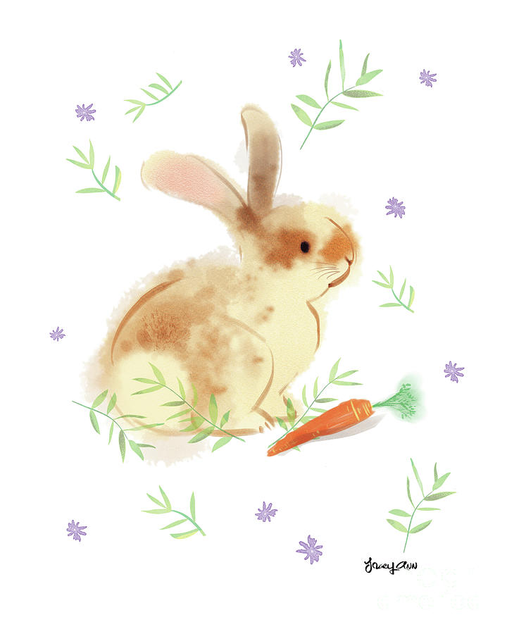 Little Cottontail Bunny Painting by Tracy Herrmann