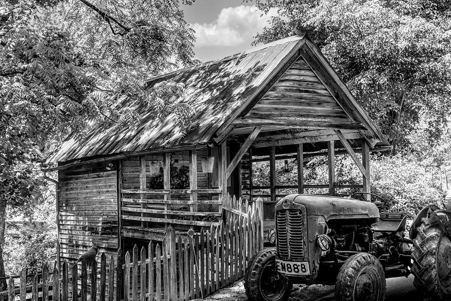 Little Country Cabin Black and White Photograph by Debra and Dave Vanderlaan
