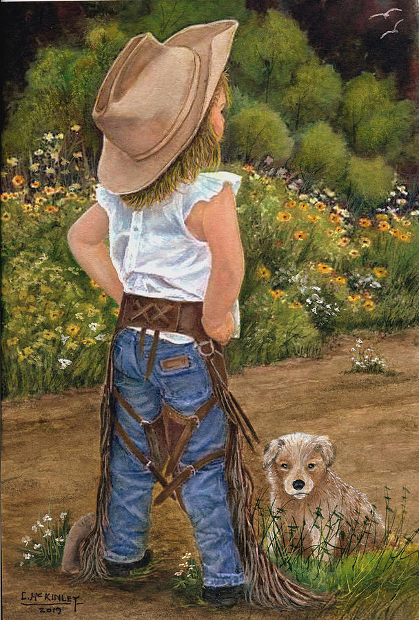 Little Cowgirl Painting by Carl McKinley - Fine Art America