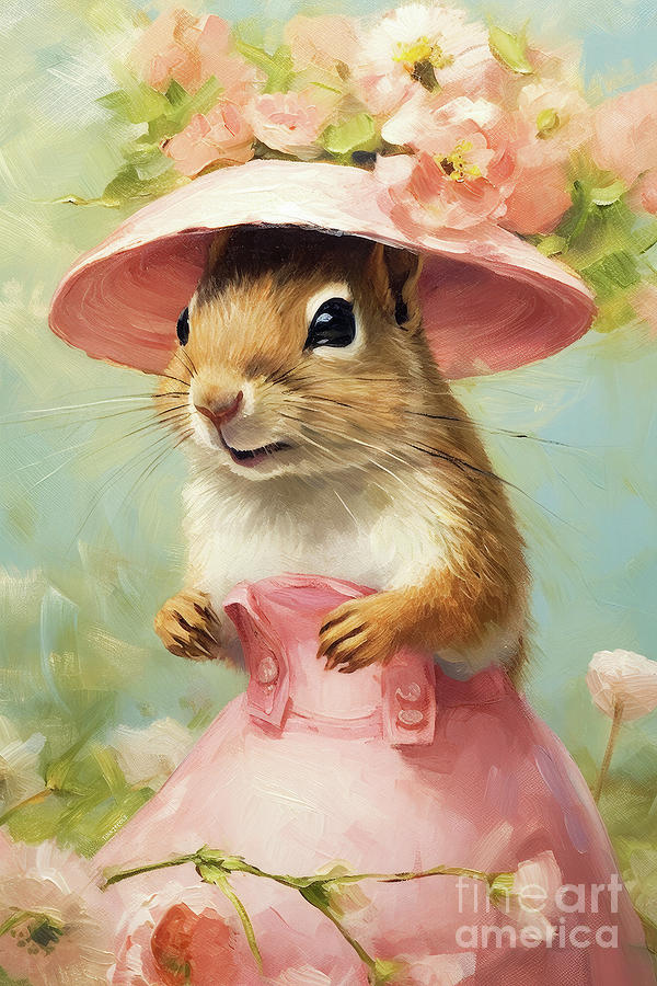 Squirrel Painting - Little Dandy Darla by Tina LeCour