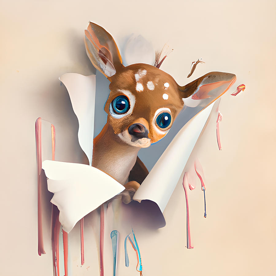 Little Deer Digital Art by Amalia Suruceanu