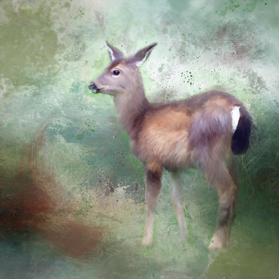 Little Deer Digital Art by Jeanette Mahoney