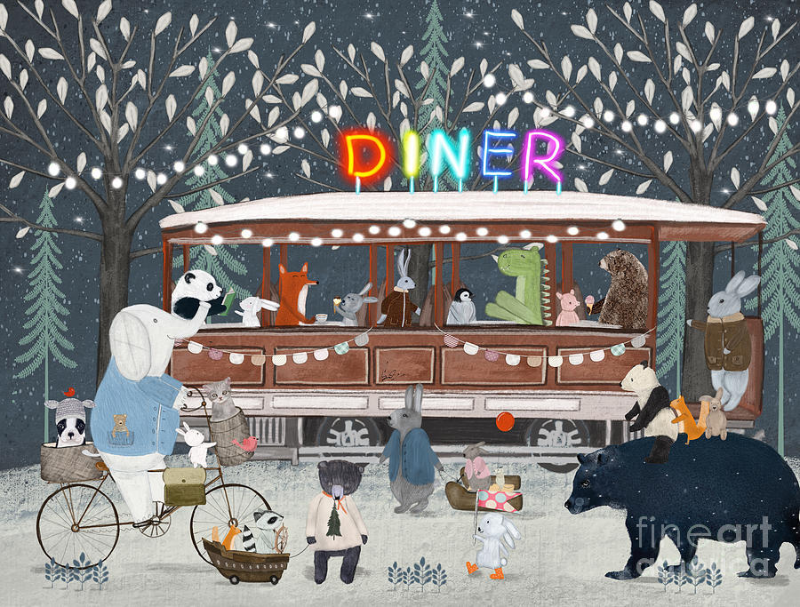Childrens Painting - Little Diner by Bri Buckley