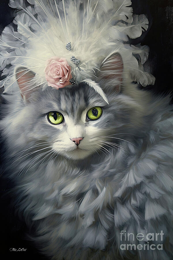 Cat Painting - Little Diva by Tina LeCour