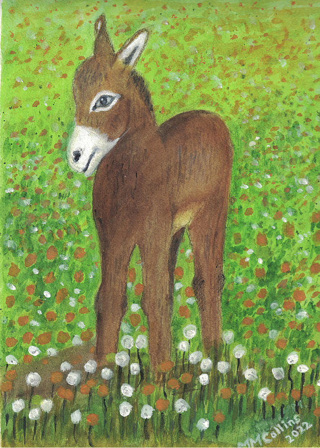 Little Donkey Painting by Mary M Collins