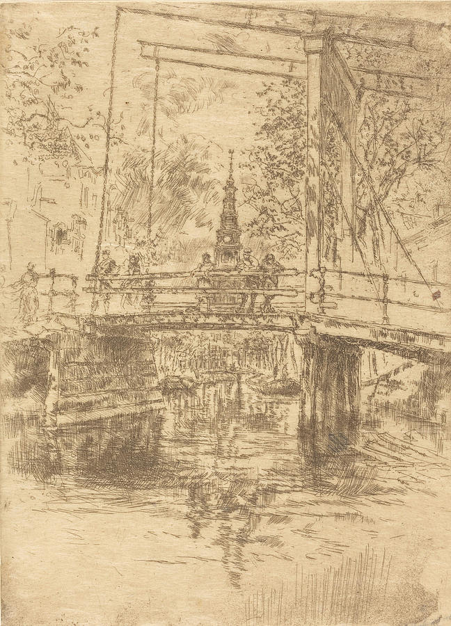 Little Drawbridge Drawing by James McNeill Whistler