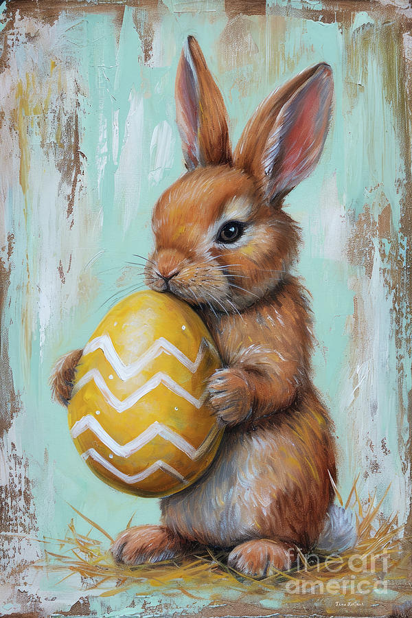 Easter Painting - Little Easter Bunny 2 by Tina LeCour