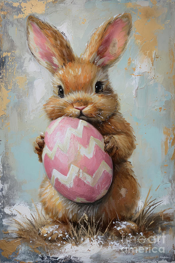 Little Easter Bunny 3 Painting by Tina LeCour