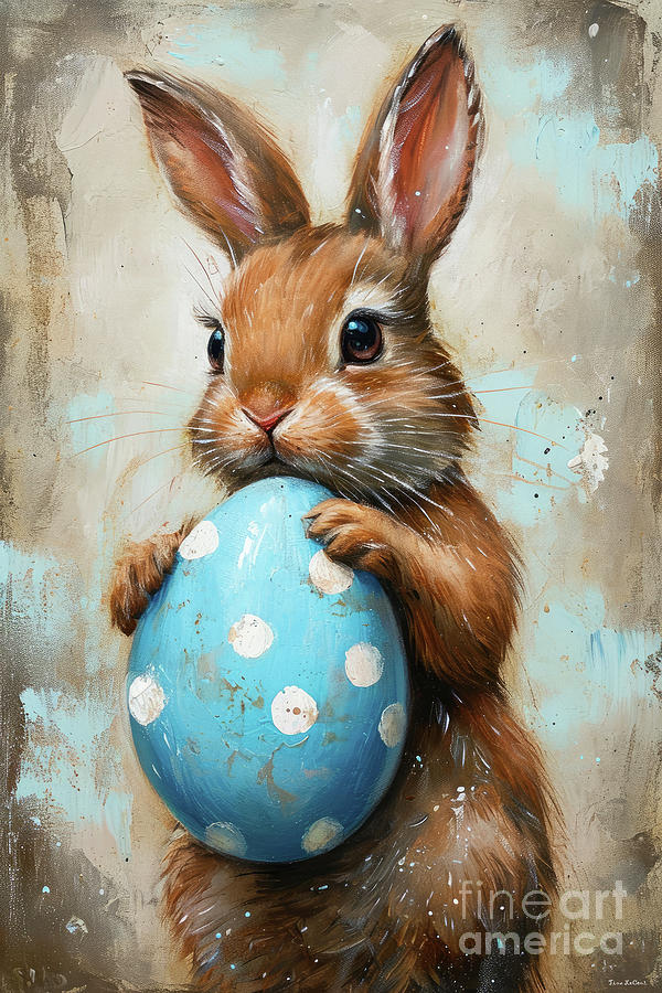 Peter Rabbit Painting - Little Easter Bunny by Tina LeCour