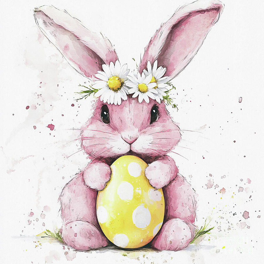 Little Easter Egg Hunter 2 Painting by Tina LeCour Little Easter Egg Hunter 2 Painting by Tina LeCour