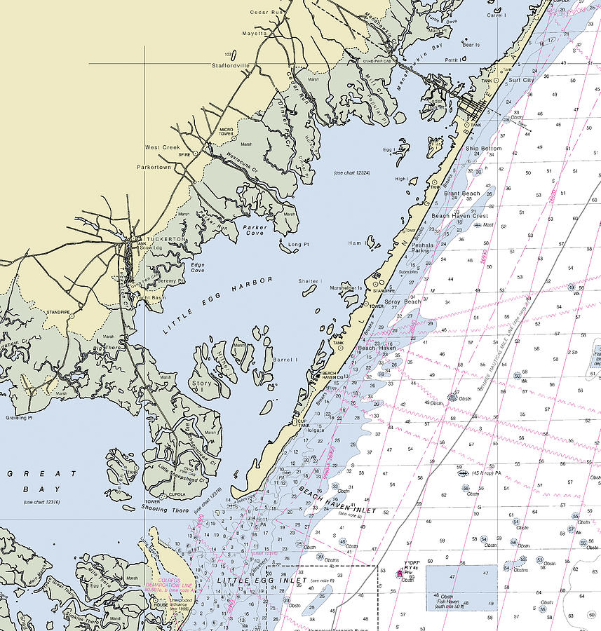 SANDY HOOK TO LITTLE EGG HARBOR NEW JERSEY (Marine Chart