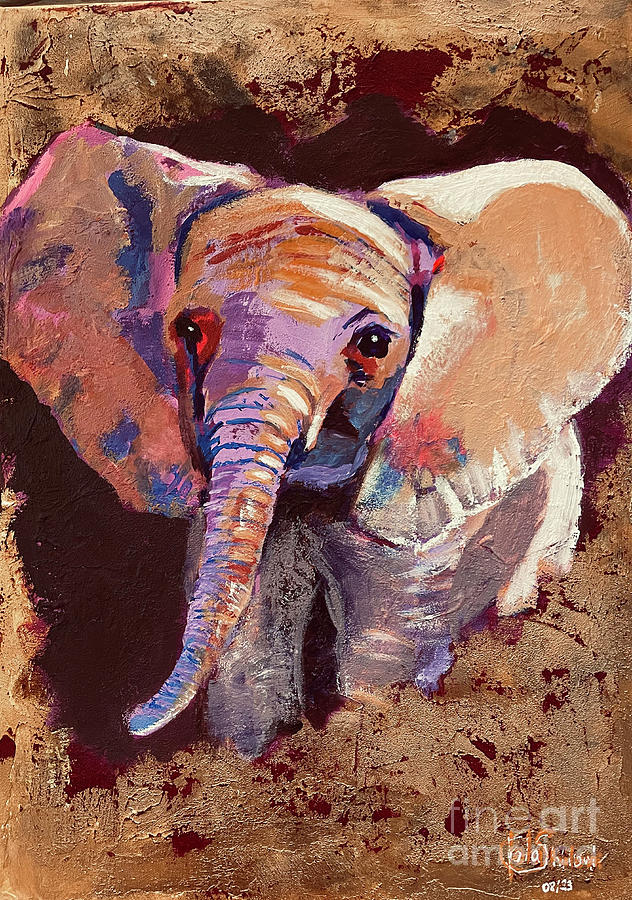 Little Elefant Painting by Jolanta Shiloni