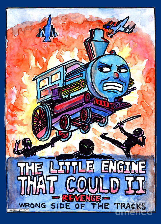 Little Engine Wrong Side of the Tracks Drawing by Eric Haines