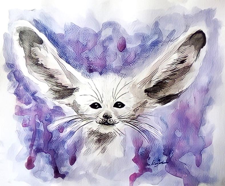 Little fox with big ears Painting by Alina Yanchenko - Fine Art America