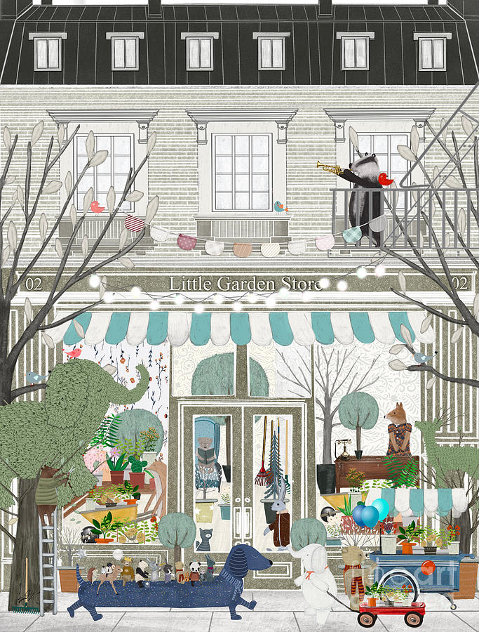 Little Garden Store Painting by Bri Buckley