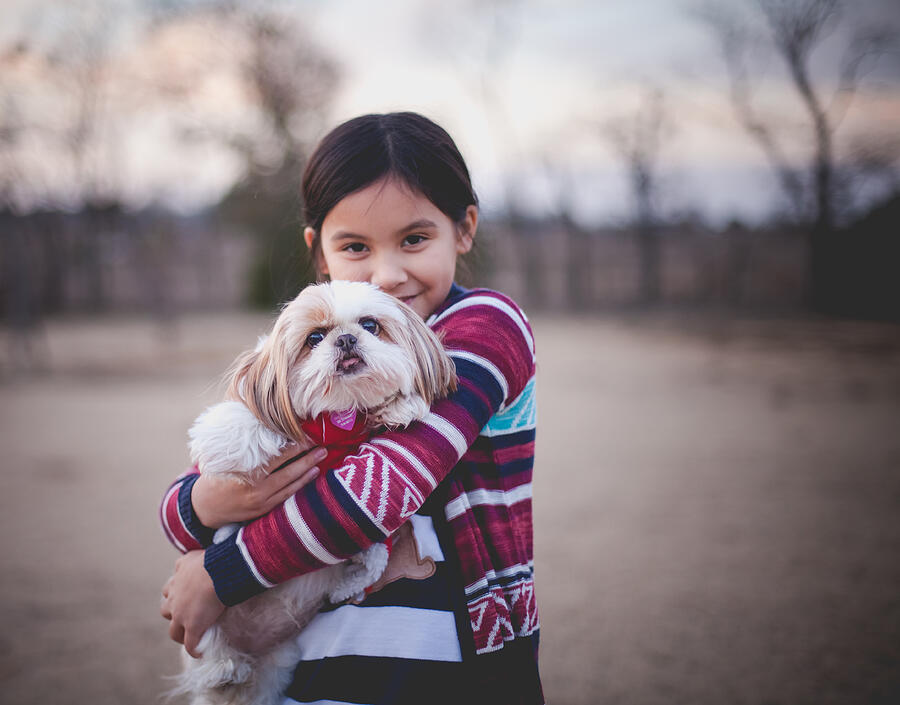 Little girl and her dog Photograph by Sweetpeatoad