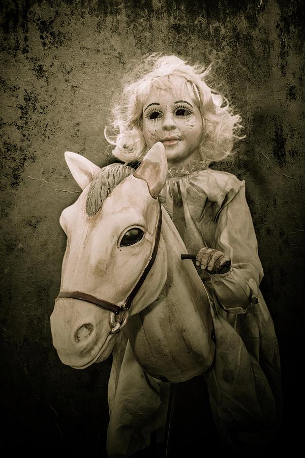 Little Girl Ghost On A Horse Photograph