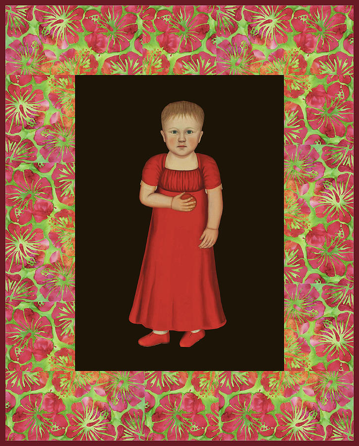 Little Girl in a Red Dress Mixed Media by Lorena Cassady