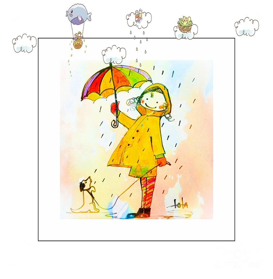 Coloured Pencil: Little Girl in Rain | Just having a bit of … | Flickr