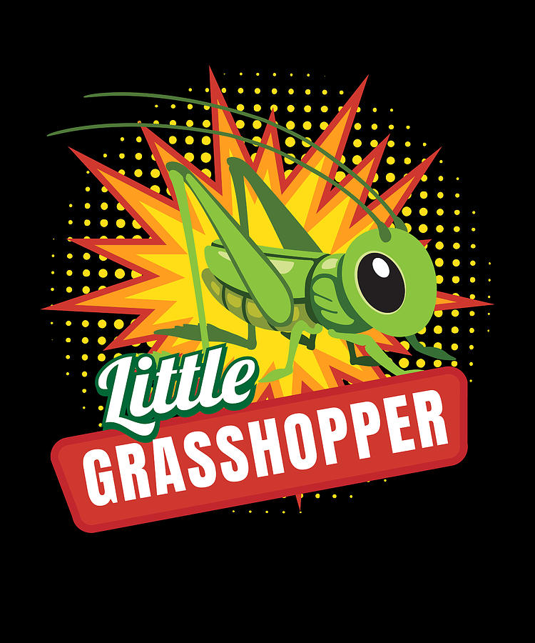 Grasshopper Digital Art - Little Grasshopper Insect Locust by Moon Tees