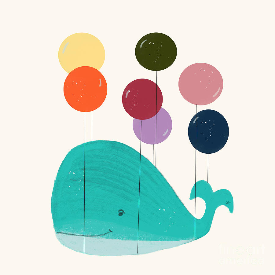 Little Happy Whale Painting by Bri Buckley