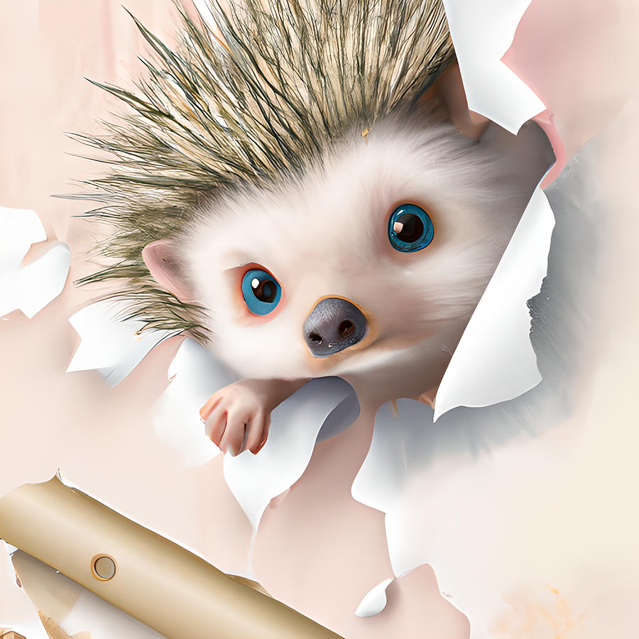 Little Hedgehog Digital Art by Amalia Suruceanu