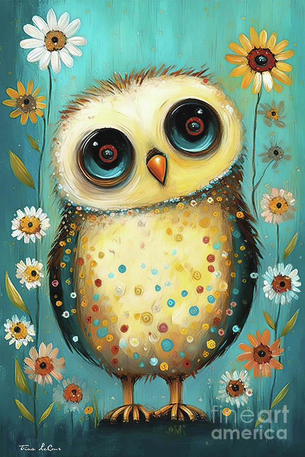 Little Hoot Hoot Painting by Tina LeCour