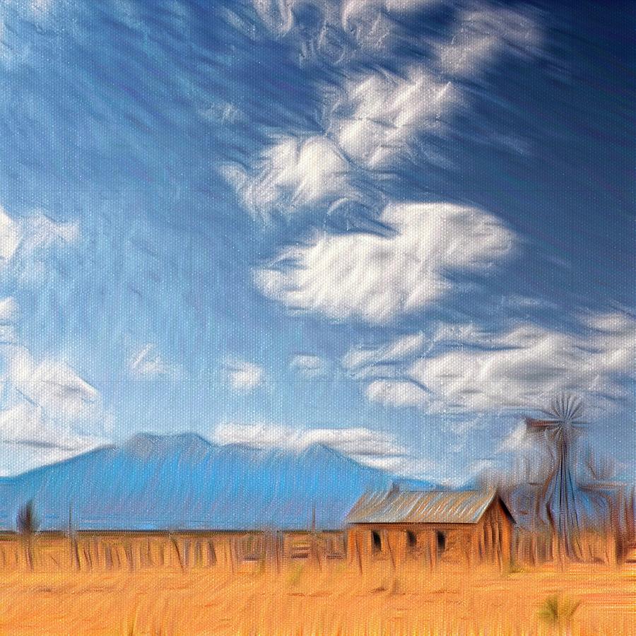 Little house on the Prairie Painterly Mixed Media by Bob Pardue