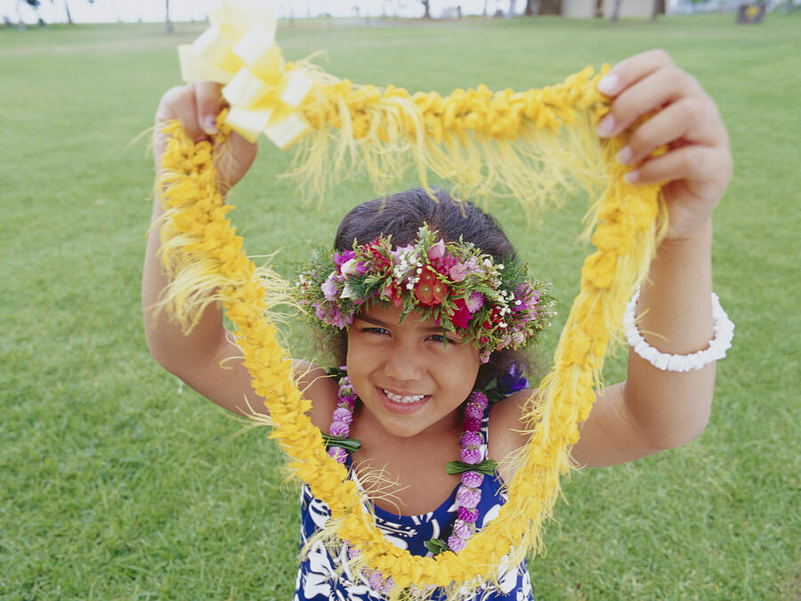 Little hula girl and garland Photograph by Dex Image