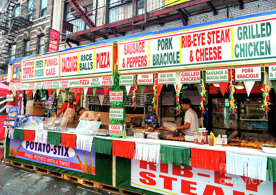 Little Italy Feast Food Choices in New York City Photograph by John