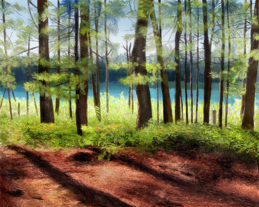 Nature Painting - Little Leverentz Lake by Michelle Caldwell Nature Painting - Little Leverentz Lake by Michelle Caldwell