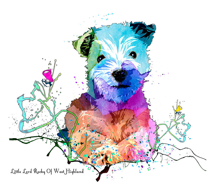 Little Lord Rocky Of The Highlands Painting by Miki De Goodaboom