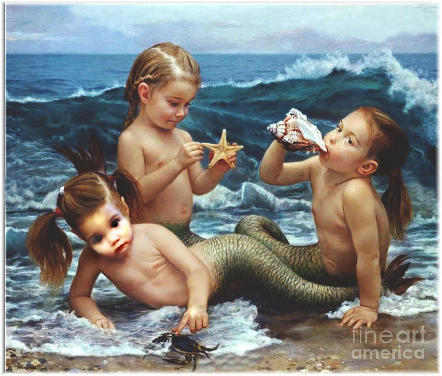 Little Mermaids Mixed Media