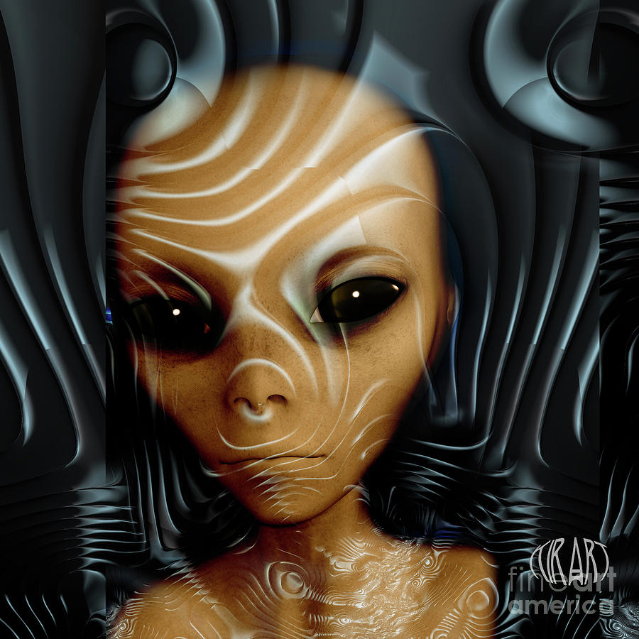 Little Miss E.T. Mixed Media by Kira Bodensted