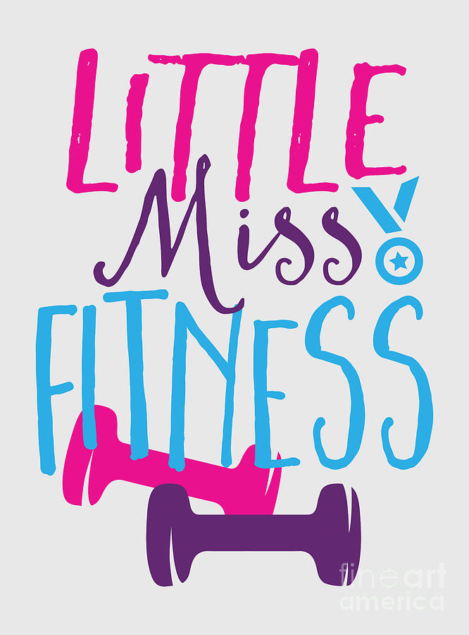 Little Miss Fitness Gift Women Gym Lover Gag Digital Art by Jeff