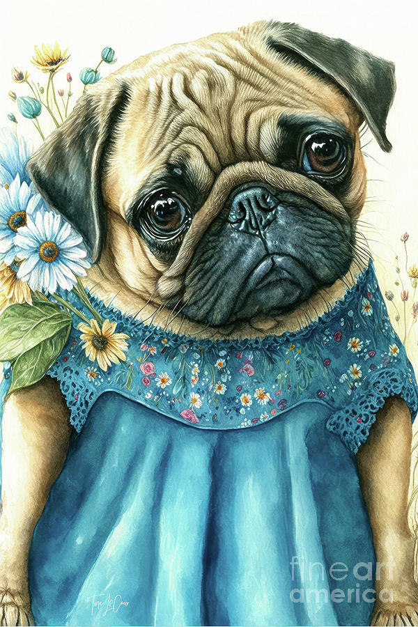 Dog Painting - Little Miss Pouty Puss by Tina LeCour